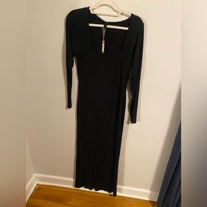 SKIMS NWT Soft Lounge Long Sleeve Dress in Onyx